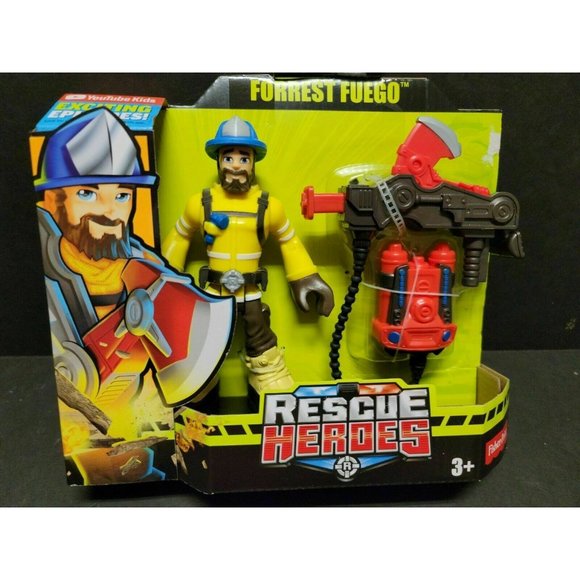 Fisher-Price Rescue Heroes Forrest Fuego 6-Inch Figure with Accessories Fun Toys - Picture 2 of 10